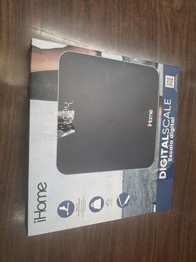 iHome Black Digital Scale with White Logo